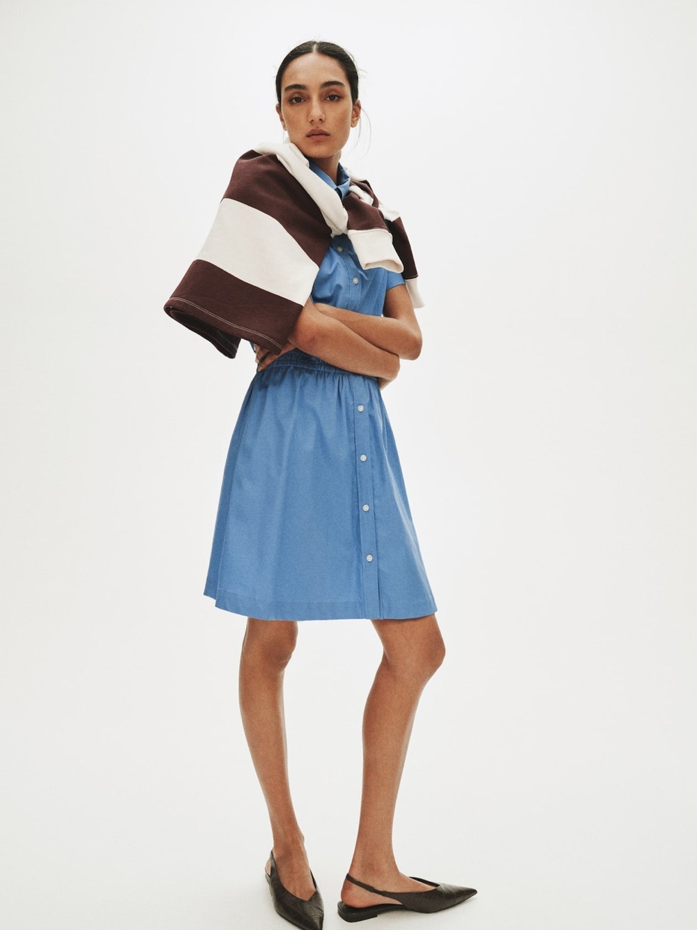 H&M Light Blue Collared Button-Up Top - Picture 2 of 5